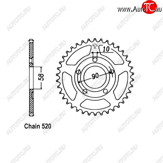 1 599 р. Звезда задняя ведомая Afam 10215 38 Зубов ( JTR604 38 )  пм-00017502  с доставкой в г. Майкоп