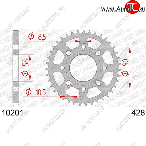 1 599 р. Звезда задняя ведомая Afam 10201 49 Зубов ( JTR269 49 )  пм-00017505  с доставкой в г. Майкоп