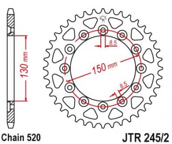 4 059 р. Звезда цепного привода JTR2452 50  jtr2452.50  с доставкой в г. Майкоп. Увеличить фотографию 1