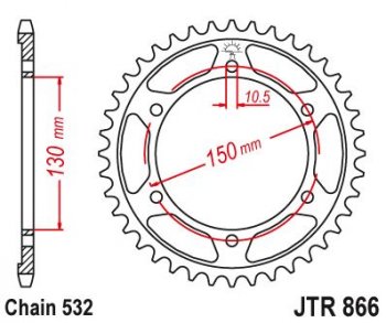 4 649 р. Звезда цепного привода JTR866 38  jtr866.38  с доставкой в г. Майкоп. Увеличить фотографию 1
