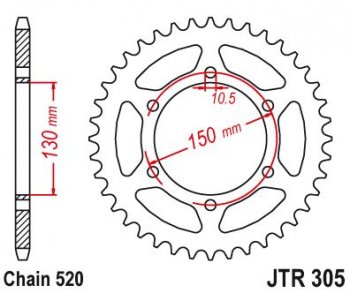 3 959 р. Звезда цепного привода JTR305 46  jtr305.46  с доставкой в г. Майкоп. Увеличить фотографию 1