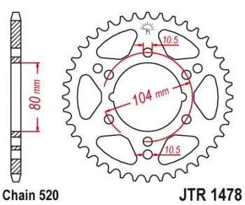 3 279 р. Звезда цепного привода JTR1478 40  jtr1478.40  с доставкой в г. Майкоп. Увеличить фотографию 1