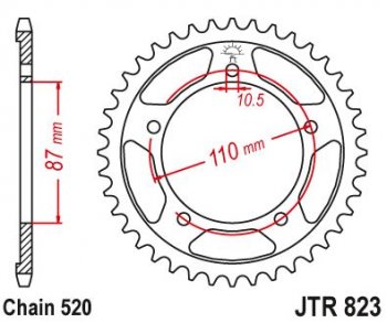4 349 р. Звезда цепного привода JTR823 46  jtr823.46  с доставкой в г. Майкоп. Увеличить фотографию 1