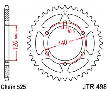 3 959 р. Звезда цепного привода JTR498 46  jtr498.46  с доставкой в г. Майкоп. Увеличить фотографию 1