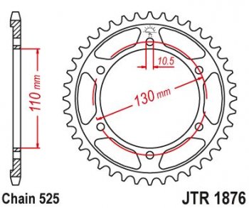 4 449 р. Звезда цепного привода JTR1876 46  jtr1876.46  с доставкой в г. Майкоп. Увеличить фотографию 1