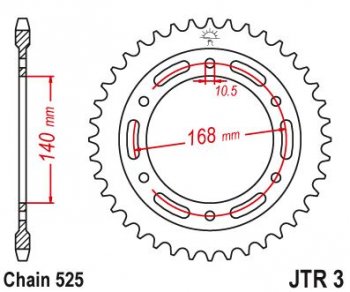 3 929 р. Звезда цепного привода JTR3 42  jtr3.42  с доставкой в г. Майкоп. Увеличить фотографию 1