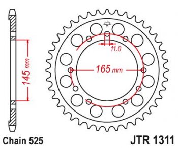 4 609 р. Звезда цепного привода JTR1311 45  jtr1311.45  с доставкой в г. Майкоп. Увеличить фотографию 1