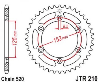3 659 р. Звезда цепного привода JTR210 52  jtr210.52  с доставкой в г. Майкоп. Увеличить фотографию 1