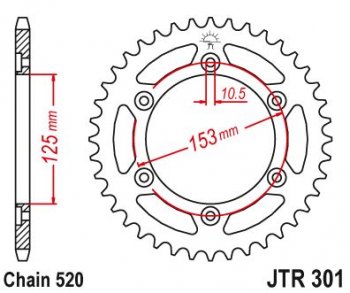 3 439 р. Звезда цепного привода JTR301 40  jtr301.40  с доставкой в г. Майкоп. Увеличить фотографию 1