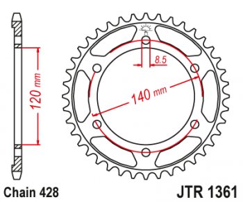 3 519 р. Звезда цепного привода JTR1361 50  jtr1361.50  с доставкой в г. Майкоп. Увеличить фотографию 1