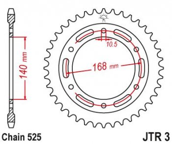4 029 р. Звезда цепного привода JTR3 47  jtr3.47  с доставкой в г. Майкоп. Увеличить фотографию 1