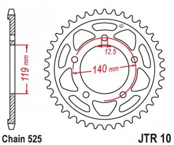 4 329 р. Звезда цепного привода JTR10 45  jtr10.45  с доставкой в г. Майкоп. Увеличить фотографию 1