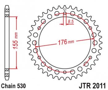 4 029 р. Звезда цепного привода JTR2011 42  jtr2011.42  с доставкой в г. Майкоп. Увеличить фотографию 1