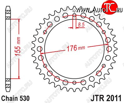 4 029 р. Звезда цепного привода JTR2011 42  jtr2011.42  с доставкой в г. Майкоп
