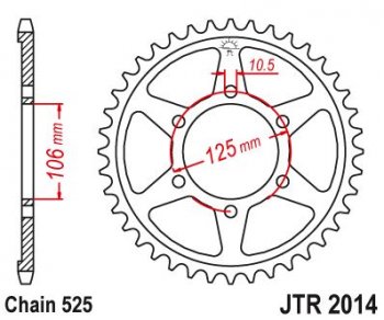 3 619 р. Звезда цепного привода JTR2014 37  jtr2014.37  с доставкой в г. Майкоп. Увеличить фотографию 1