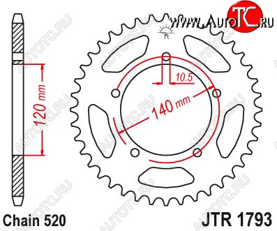 3 619 р. Звезда цепного привода JTR1793 43  jtr1793.43  с доставкой в г. Майкоп