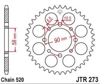 3 539 р. Звезда цепного привода JTR273 45  jtr273.45  с доставкой в г. Майкоп. Увеличить фотографию 1