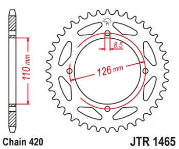 2 629 р. Звезда цепного привода JTR1465.47  jtr1465.47  с доставкой в г. Майкоп. Увеличить фотографию 1