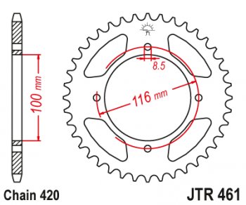 2 789 р. Звезда цепного привода JTR461.50  jtr461.50  с доставкой в г. Майкоп. Увеличить фотографию 1