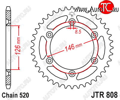 3 789 р. Звезда цепного привода JTR808.48SC  jtr808.48sc  с доставкой в г. Майкоп