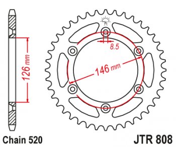 4 129 р. Звезда цепного привода JTR808.51SC  jtr808.51sc  с доставкой в г. Майкоп. Увеличить фотографию 1