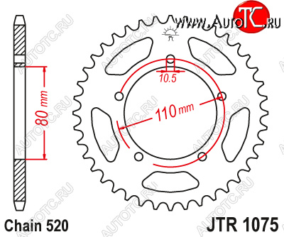 3 319 р. Звезда цепного привода JTR1075 36  jtr1075.36  с доставкой в г. Майкоп