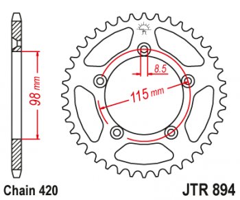 2 979 р. Звезда цепного привода JTR894.50ZBK  jtr894.50zbk  с доставкой в г. Майкоп. Увеличить фотографию 1