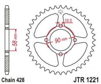 2 229 р. Звезда цепного привода JTR1221 44  jtr1221.44  с доставкой в г. Майкоп. Увеличить фотографию 1