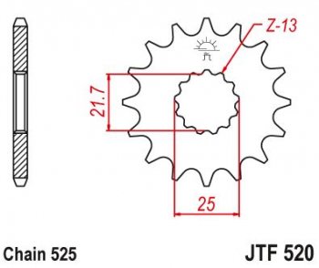 1 409 р. Звезда цепного привода JTF520 16  jtf520.16  с доставкой в г. Майкоп. Увеличить фотографию 1