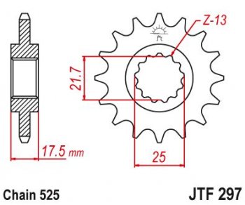 1 799 р. Звезда цепного привода JTF297 14  jtf297.14  с доставкой в г. Майкоп. Увеличить фотографию 1