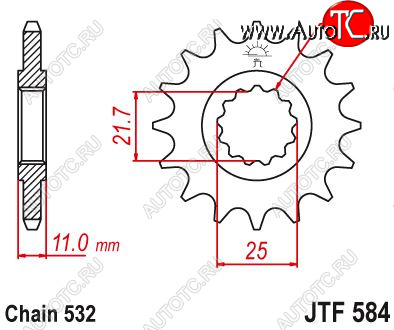 1 849 р. Звезда цепного привода JTF584 16  jtf584.16  с доставкой в г. Майкоп