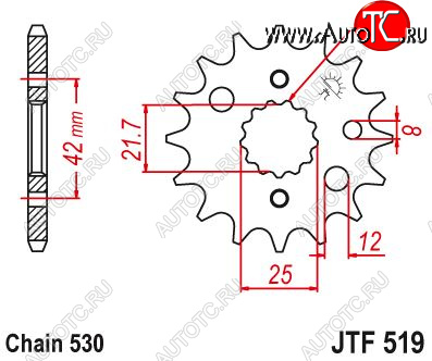 1 149 р. Звезда цепного привода JTF519 16  jtf519.16  с доставкой в г. Майкоп