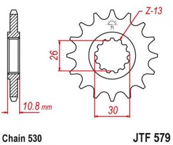 1 869 р. Звезда цепного привода JTF579 16  jtf579.16  с доставкой в г. Майкоп. Увеличить фотографию 1