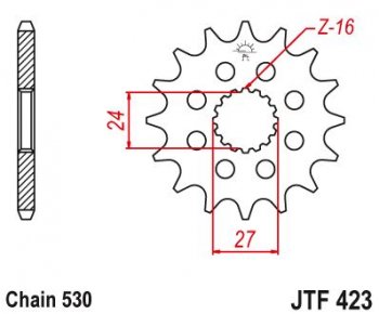 1 829 р. Звезда цепного привода JTF423 17  jtf423.17  с доставкой в г. Майкоп. Увеличить фотографию 1