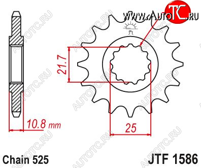 1 649 р. Звезда цепного привода JTF1586 16  jtf1586.16  с доставкой в г. Майкоп