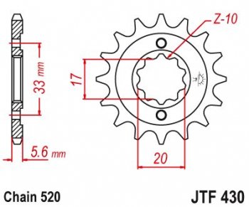 1 189 р. Звезда цепного привода JTF430 13  jtf430.13  с доставкой в г. Майкоп. Увеличить фотографию 1
