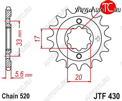 1 189 р. Звезда цепного привода JTF430 13  jtf430.13  с доставкой в г. Майкоп
