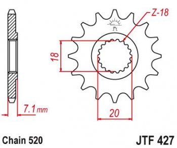1 659 р. Звезда цепного привода JTF427 13sc  jtf427.13sc  с доставкой в г. Майкоп. Увеличить фотографию 1