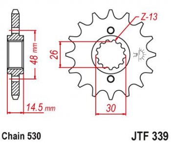 2 319 р. Звезда цепного привода JTF339 17  jtf339.17  с доставкой в г. Майкоп. Увеличить фотографию 1