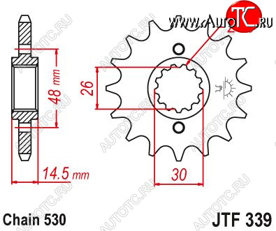 2 319 р. Звезда цепного привода JTF339 17  jtf339.17  с доставкой в г. Майкоп