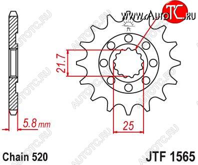 1 699 р. Звезда цепного привода JTF1565 13sc  jtf1565.13sc  с доставкой в г. Майкоп