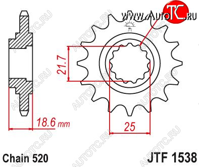 2 379 р. Звезда цепного привода JTF1538 15  jtf1538.15  с доставкой в г. Майкоп