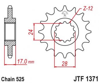 2 239 р. Звезда цепного привода JTF1371 15  jtf1371.15  с доставкой в г. Майкоп. Увеличить фотографию 1