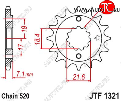 1 309 р. Звезда цепного привода JTF1321 13  jtf1321.13  с доставкой в г. Майкоп