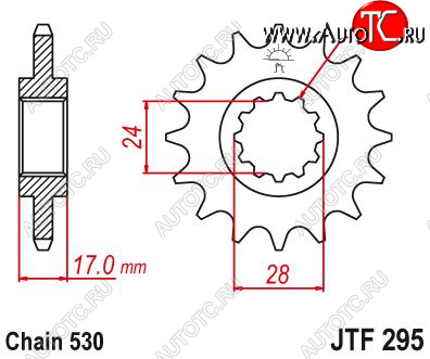 2 179 р. Звезда цепного привода JTF295 15  jtf295.15  с доставкой в г. Майкоп