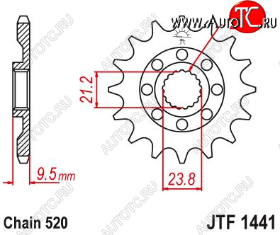 1 949 р. Звезда цепного привода JTF1441 13sc  jtf1441.13sc  с доставкой в г. Майкоп