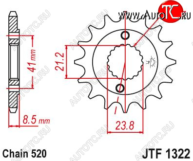 1 519 р. Звезда цепного привода JTF1322 15  jtf1322.15  с доставкой в г. Майкоп
