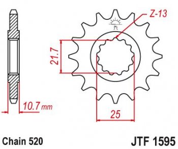 1 889 р. Звезда цепного привода JTF1595 16  jtf1595.16  с доставкой в г. Майкоп. Увеличить фотографию 1