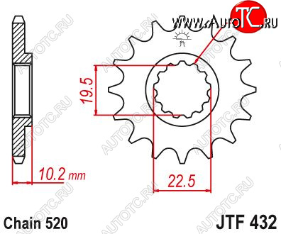 1 859 р. Звезда цепного привода JTF432 15sc  jtf432.15sc  с доставкой в г. Майкоп