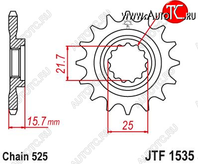 1 799 р. Звезда цепного привода JTF1535 15  jtf1535.15  с доставкой в г. Майкоп